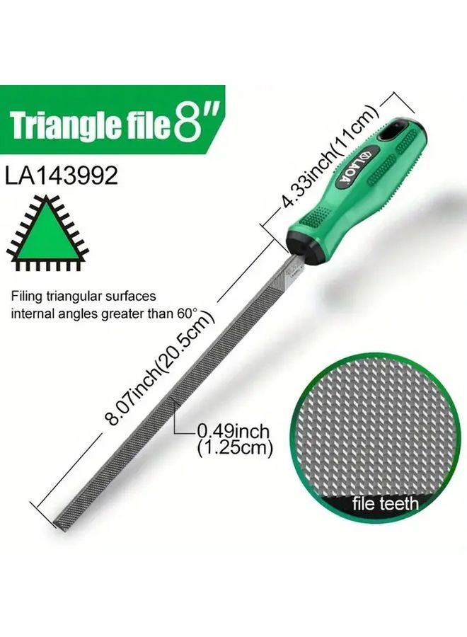 LA143992 File Set High Hardness Steel Hand Files Flat Triangle Square Half Round - Image 1