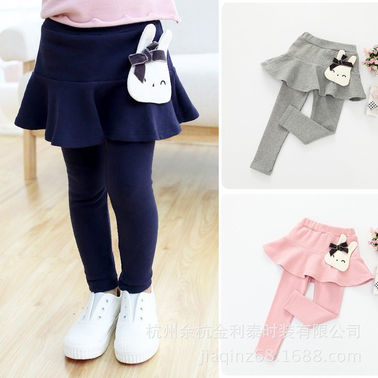 [Multiple Types of Culottes for Options] Spring 2025 Girls Pure Cotton Bottoming Culottes Pure Cotton Pure Color Super Soft Fake Two-Piece Skirt - Image 4