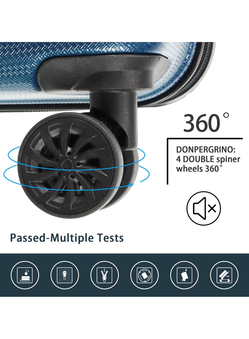 Aklsvion Hardside Spinner Luggage Trolley Set 20/24/28 Inch Hard Case Luggage Trolley for Unisex ABS Lightweight Travel Bag 4 Double Wheeled Suitcase with Code Lock Blue - Image 4