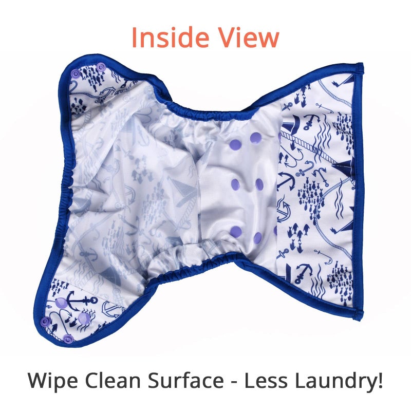 أوسوكوزي One Size Cloth Diaper Covers - Adjustable Snap Fit  Double Leg Gussets for Baby Boys  Girls from 8-35 Pounds. Use with Prefold, Flat or Fitted Cloth Diapers or Snap-in Inserts. - Image 4