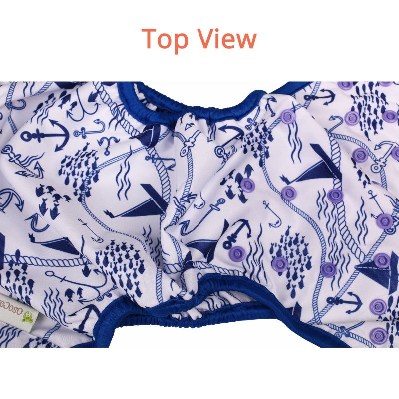 أوسوكوزي One Size Cloth Diaper Covers - Adjustable Snap Fit  Double Leg Gussets for Baby Boys  Girls from 8-35 Pounds. Use with Prefold, Flat or Fitted Cloth Diapers or Snap-in Inserts. - Image 5
