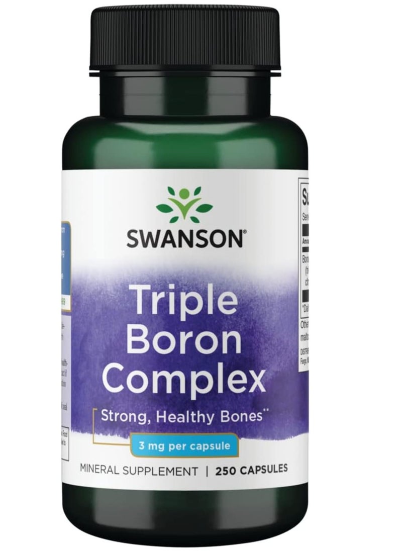 SWANSON - Triple Boron Complex Bone Health and Joint Support 250 Capsules - Image 1