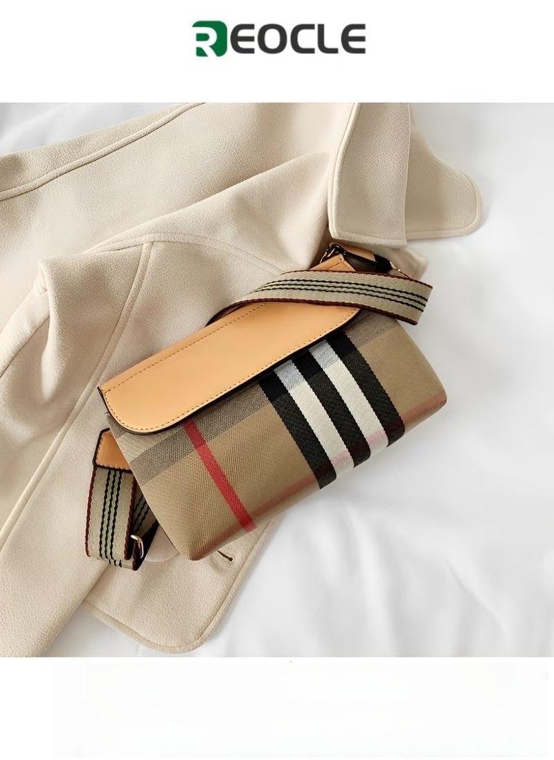 REOCLE Women's Crossbody Bags Shoulder Bags Handbag with Adjustable Wide Strap Trendy Design Purse Versatile Small Square Bag Canvas Bag  - Image 1
