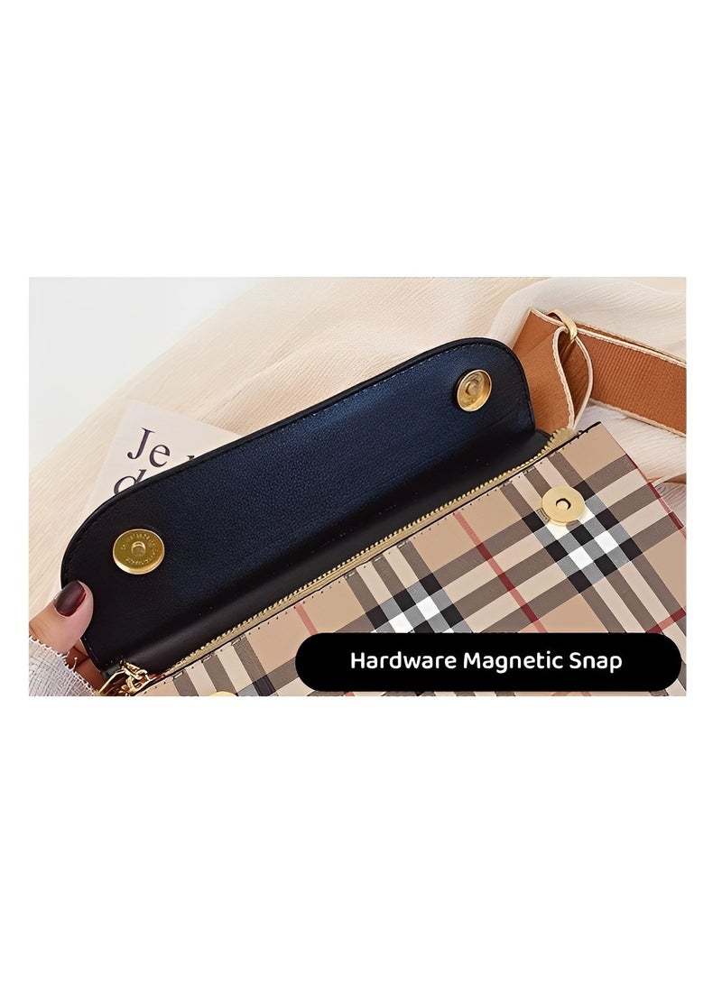 REOCLE Women's Crossbody Bags Shoulder Bags Handbag with Adjustable Wide Strap Trendy Design Purse Versatile Small Square Bag Canvas Bag  - Image 4