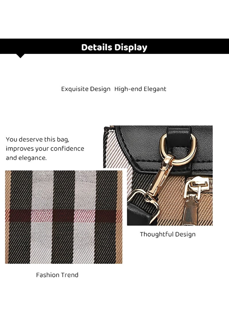 REOCLE Women's Crossbody Bags Shoulder Bags Handbag with Adjustable Wide Strap Trendy Design Purse Versatile Small Square Bag Canvas Bag  - Image 5