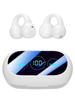 Clip on Open Ear Headphones Wireless Bluetooth Ear Clip Bone Conduction Bluetooth Head Set True Wireless Earbuds for iPhone Android Buds Earphones for Small Ear Canals