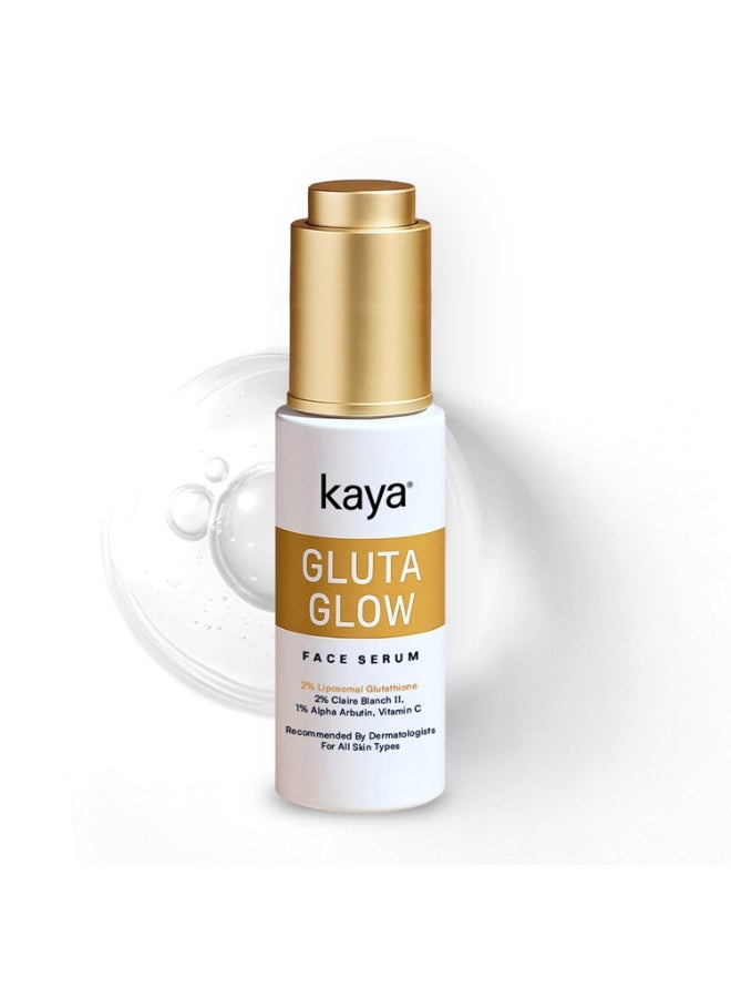 Kaya Gluta Glow Face Serum | Liposomal Glutathione, Niacinamide, Alpha Arbutin | Dermatologist-Developed | 22 Years Expertise | Brightening, Pigmentation, UV Damage Repair | 30ml - Image 1
