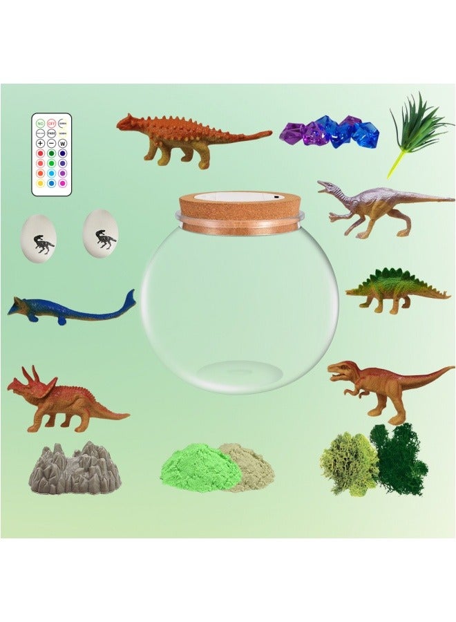 Dinosaur Terrarium Gifts for Kids Girls, Dino Light Up Terrarium Unicorns Toys, DIY Moon Lamp Arts and Crafts Birthday Gift for Children Age 4-12 (Dinosaur) - Image 2
