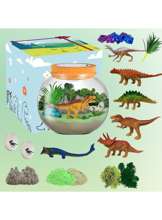 Dinosaur Terrarium Gifts for Kids Girls, Dino Light Up Terrarium Unicorns Toys, DIY Moon Lamp Arts and Crafts Birthday Gift for Children Age 4-12 (Dinosaur) - Image 1