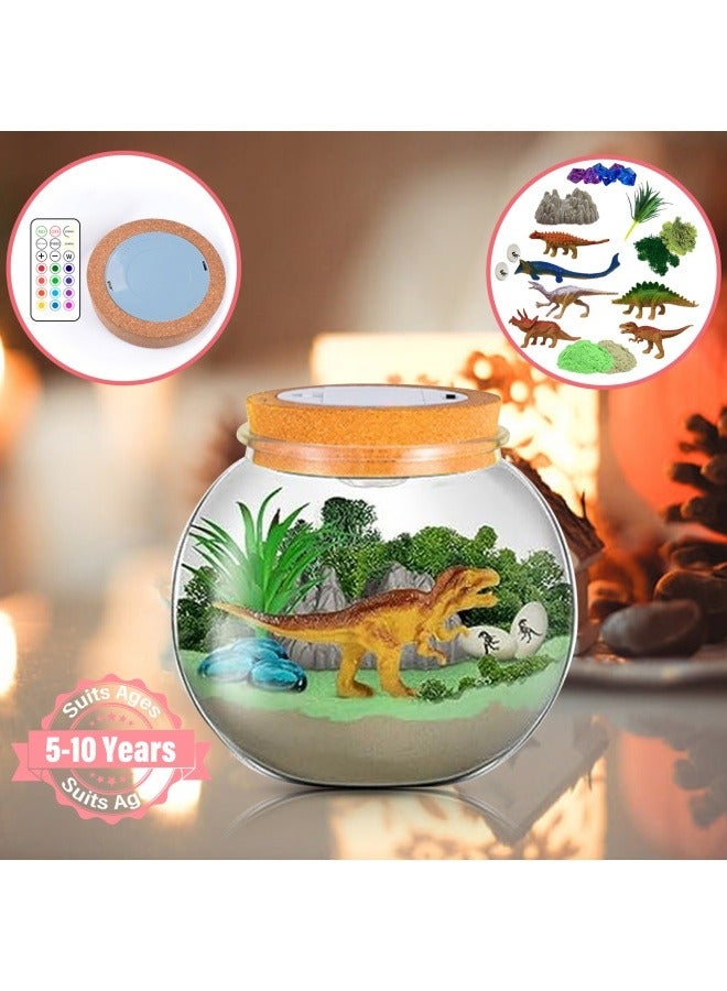 Dinosaur Terrarium Gifts for Kids Girls, Dino Light Up Terrarium Unicorns Toys, DIY Moon Lamp Arts and Crafts Birthday Gift for Children Age 4-12 (Dinosaur) - Image 4