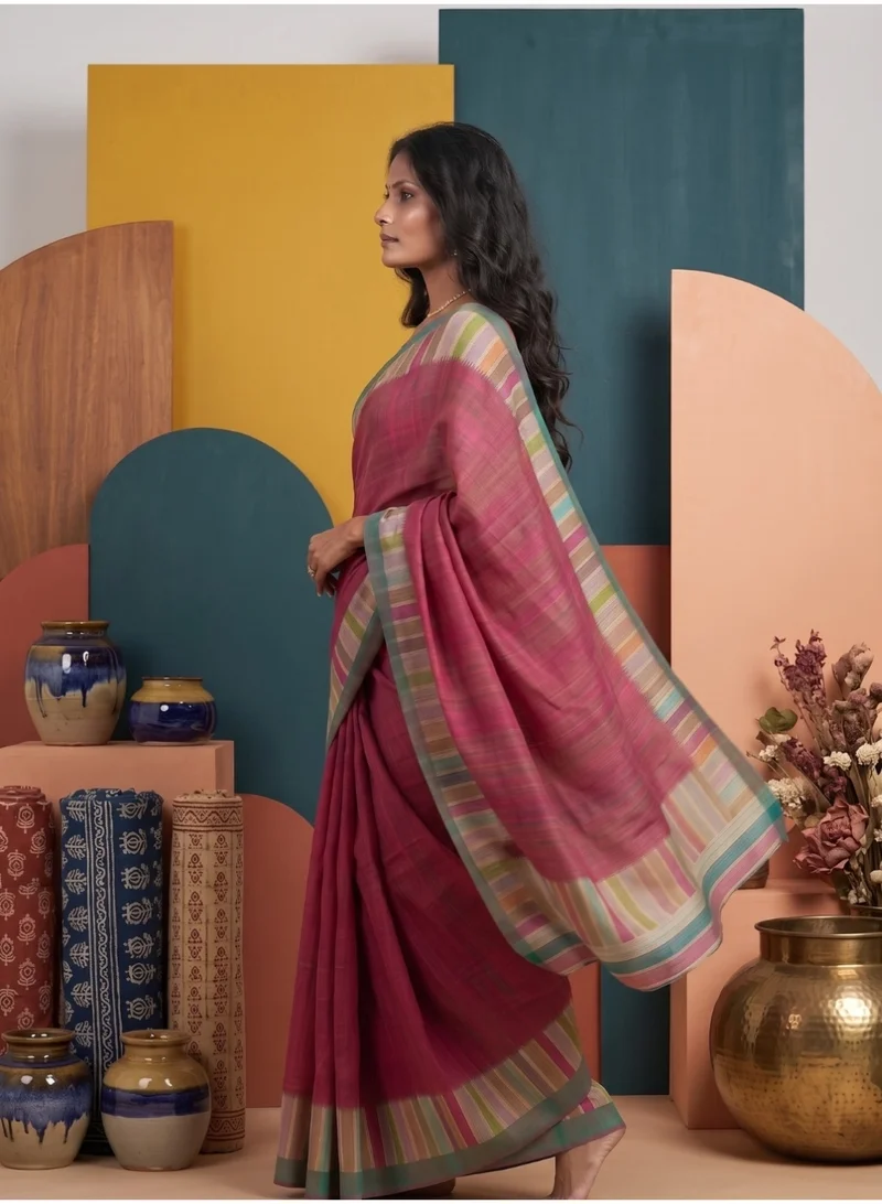 Nool  Retro Art Silk Saree with Unstitched Blouse Material for Women | Best Price UAE