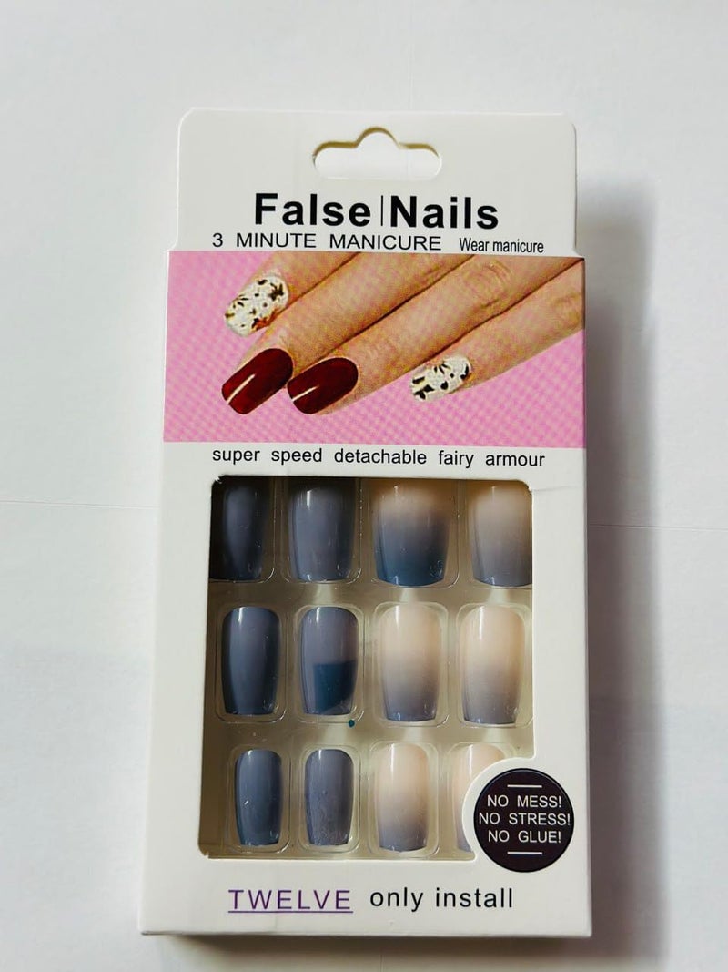 click2shop click2shop 12 PCS Reusable Stickon False Artificial Nails Set with Adhesive Stickers Lightweight Long Lasting Easy to Apply Perfect for Special Occasions - Image 1