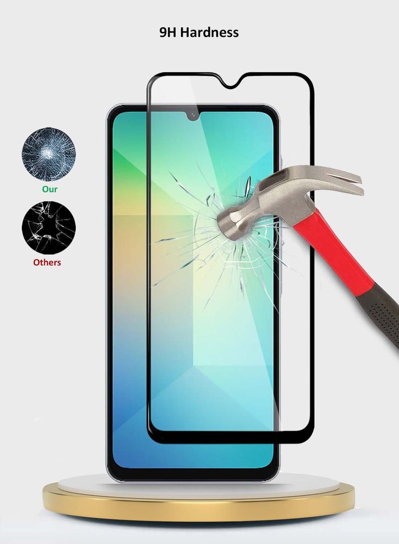 دبليو تيك واقي شاشة من الزجاج المقوى بغطاء كامل من سلسلة Samsung Galaxy A07 4G 2025 / Samsung Galaxy A06 4G 2024 Premium E2E - شفاف/أسود - Image 3