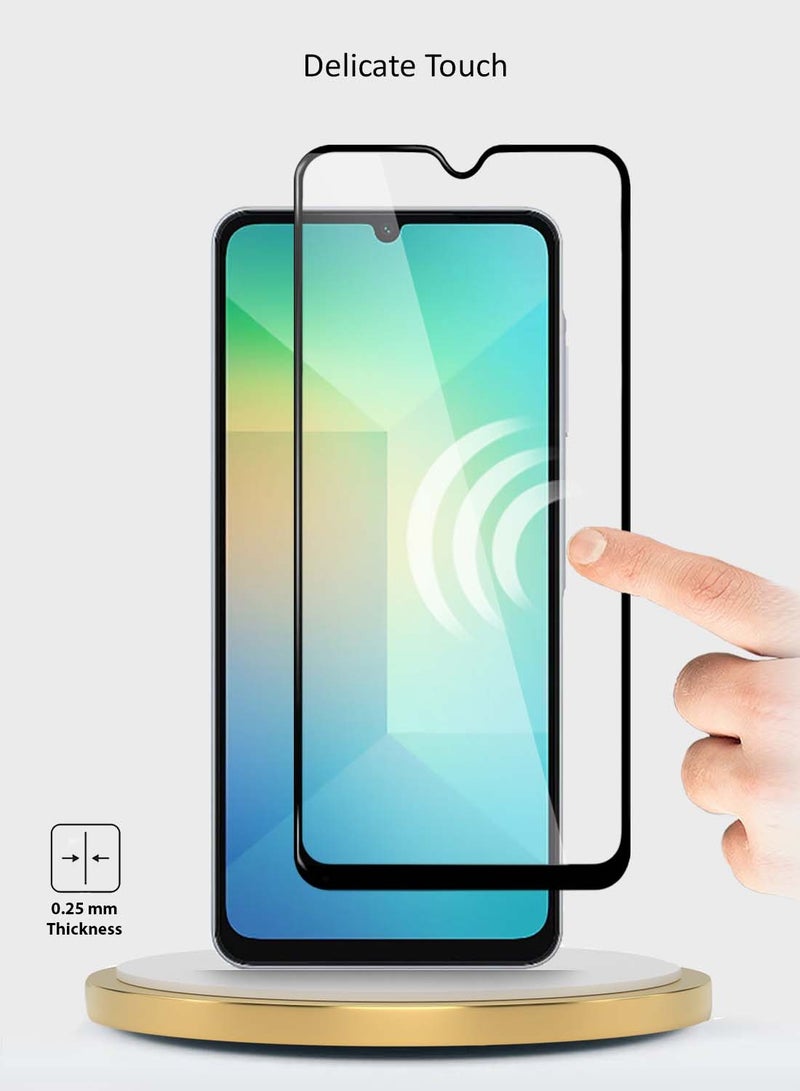 دبليو تيك واقي شاشة من الزجاج المقوى بغطاء كامل من سلسلة Samsung Galaxy A07 4G 2025 / Samsung Galaxy A06 4G 2024 Premium E2E - شفاف/أسود - Image 4