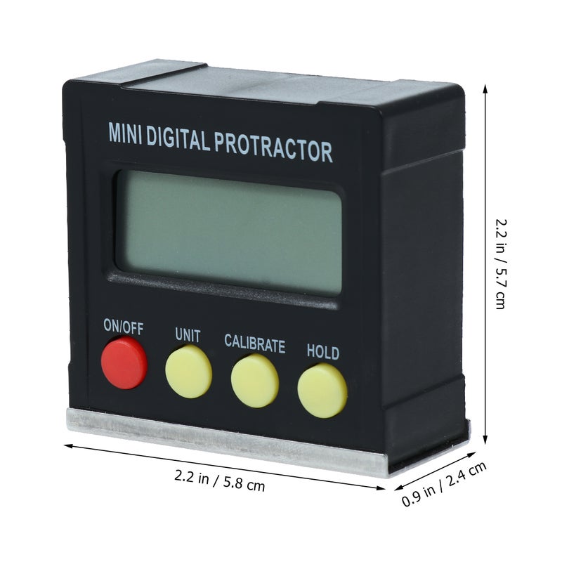 2pcs Mini Digital Display Inclinometer Inclination Box Goniometer Angle Meter No Battery Included (Black) - Image 3