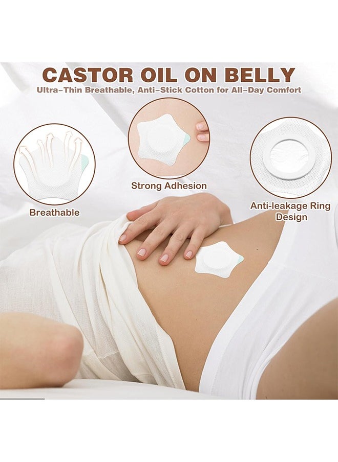 Arabest - 20 Pcs Castor Oil Pack Wrap, Star Ahape Castor Oil Patches, Self-Adhesive Castor Oil Compress Wrap Pads - Image 1
