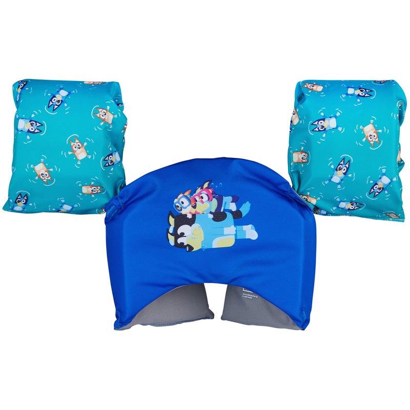 SwimWays Bluey Swim Trainer US Coast Guard Approved Life Vest Kids Swim Vest and Swimming Aid Bluey Arm Floaties Life Jackets for Kids 3355 lbs - Image 2