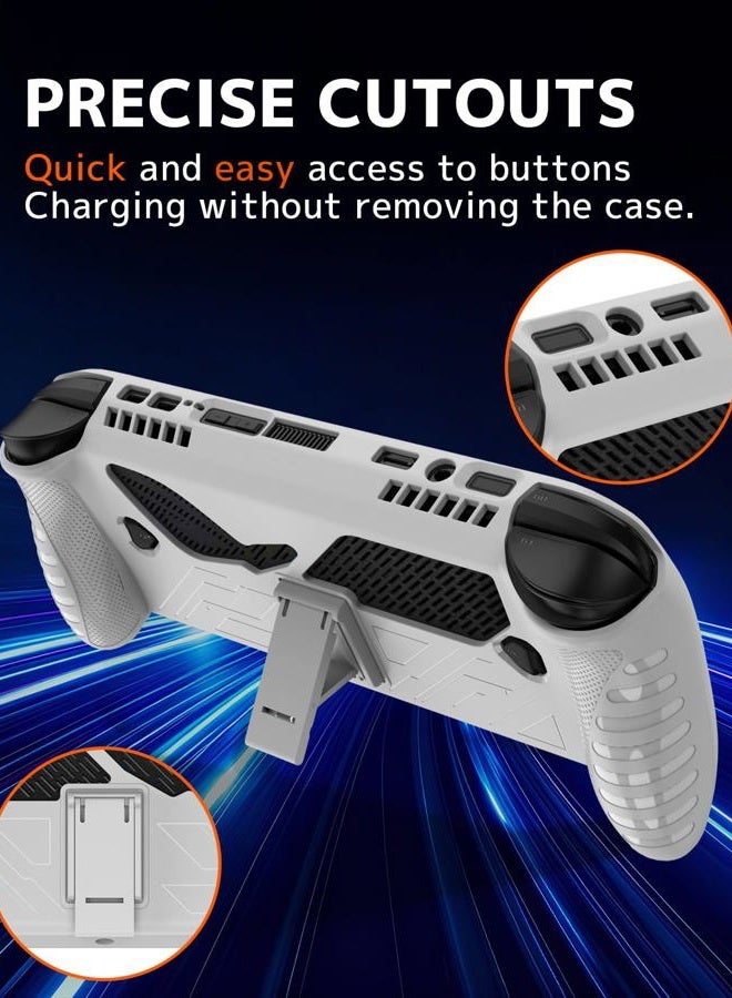 NINKI Protective Cover for ASUS ROG Xbox Ally X Case 2025 with Kickstand,Silicone Shock-Absorption Lightweight Dockable Protective Grip Case for ASUS ROG Xbox Ally X Protector Bumper Accessories White - Image 5