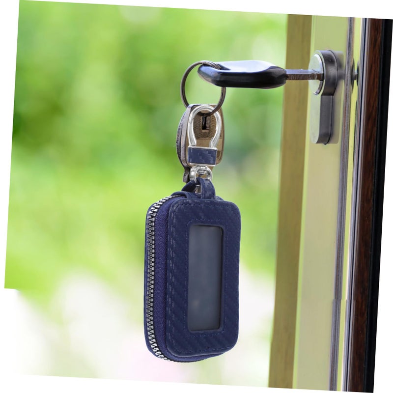 Universal Car Key Fob Case Waterproof PU Leather Keychain Holder for Remote Key Storage - Image 5