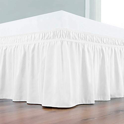 Indian Kingdom Indian Kingdom White Wrap Around Bed Skirt 650TC 100 Egyptian Cotton with Easy Fit 19 Inch Tailored Drop Double Bed Size 54x78 19 Height  - Image 2