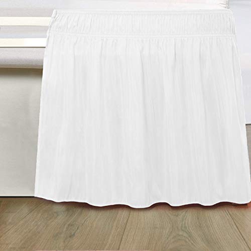 Indian Kingdom Indian Kingdom White Wrap Around Bed Skirt 650TC 100 Egyptian Cotton with Easy Fit 19 Inch Tailored Drop Double Bed Size 54x78 19 Height  - Image 4