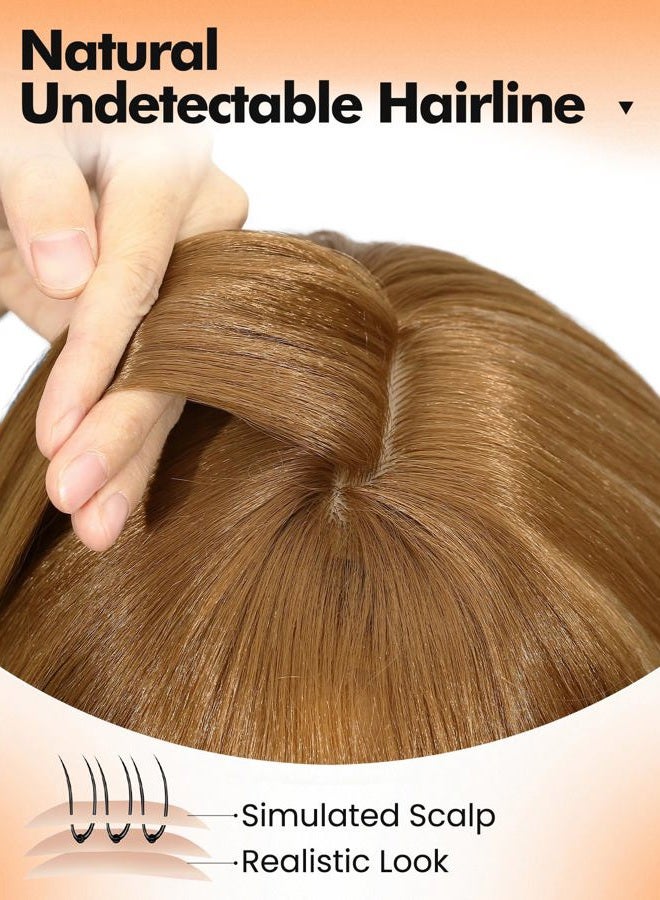 WIGNEE Blonde Wig with Fringe - Tiered Straight Haircut Blonde Wig Long for Women Natural Realistic Hair Synthetic Heat Resistant Wigs for Carnival / Theme Party - Image 4
