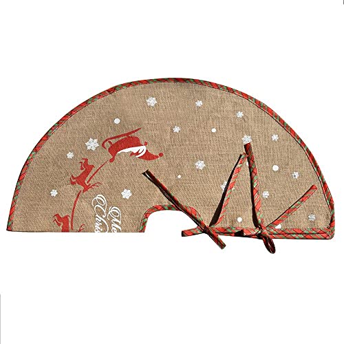 Amajoy Merry Christmas Tree Skirt White Snowflake Burlap Tree Skirt for Xmas Decor Home Decorative Tree Skirt with Inspirational Messages Imprinted Festive Holiday Decoration, 30 Inch in Diameter - Image 4