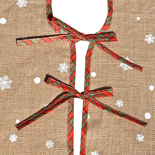 Amajoy Merry Christmas Tree Skirt White Snowflake Burlap Tree Skirt for Xmas Decor Home Decorative Tree Skirt with Inspirational Messages Imprinted Festive Holiday Decoration, 30 Inch in Diameter - Image 3