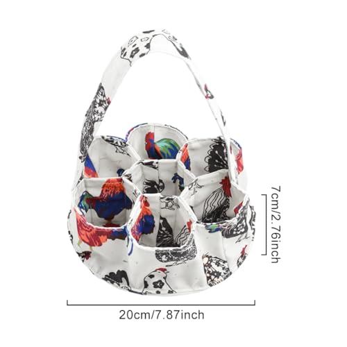 Kryslanix Egg Basket Bags,Farmhouse Chicken-Eggs Holder with 7-Bags Handheld EggsPurse,Fabric Gathering Basket for Collecting Fresh-Egg-s, Housewife Garden Transport Storage - Image 2