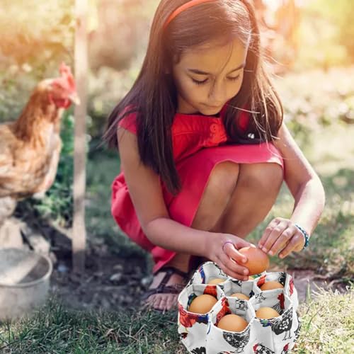 Kryslanix Egg Basket Bags,Farmhouse Chicken-Eggs Holder with 7-Bags Handheld EggsPurse,Fabric Gathering Basket for Collecting Fresh-Egg-s, Housewife Garden Transport Storage - Image 5