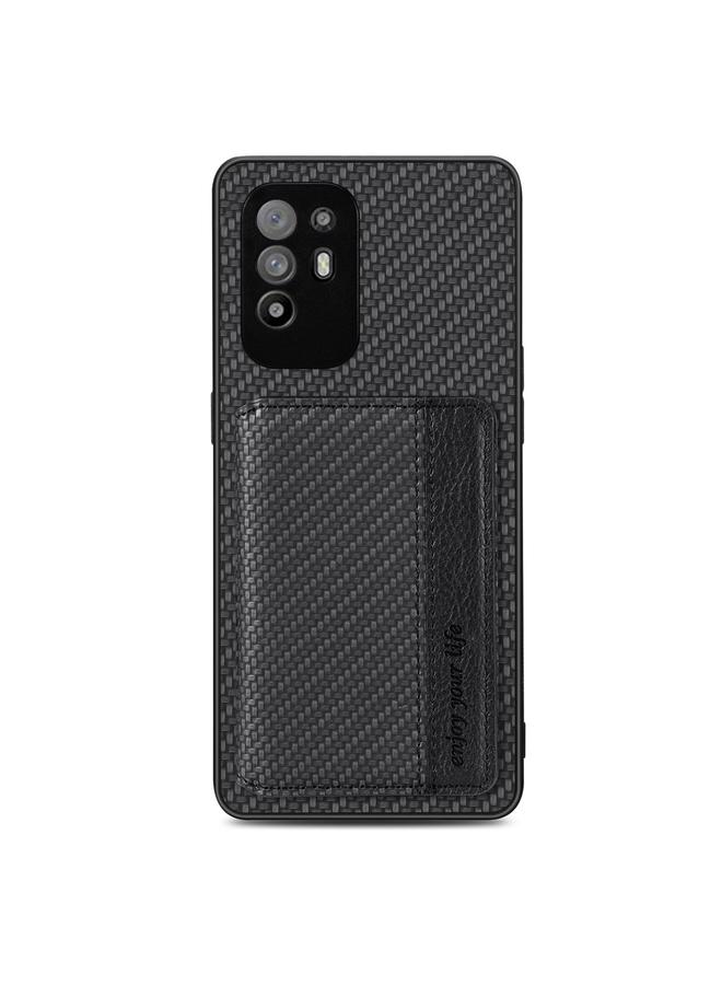 S-TOP Case For OPPO A94 5G Carbon Fiber Magnetic Card Bag Phone Case - Image 2