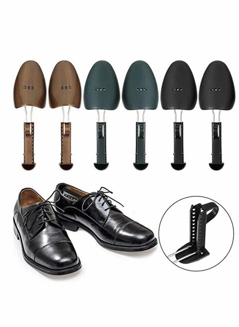 Shoe Tree, 3 Pairs Practical Plastic Adjustable Length Men Shoe Tree, Shoe Stretcher Boot Holder Organizers Boot Holder, Shoe Shaper Form Toe Crep Protect (Random Color)
