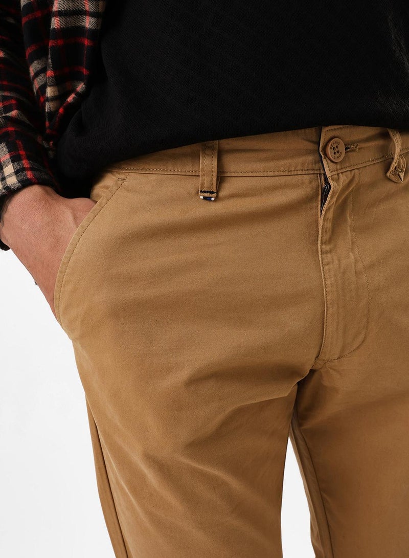 Dennis Lingo Men's Khaki 100% Cotton Full Chinos Slim Fit Trouser - Image 4