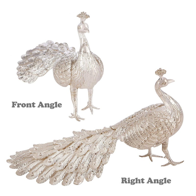 Osasbazaar Sterling Silver Action Peacock StatuePure Bis HallmarkedSilverStandardPack Of 1 - Image 2
