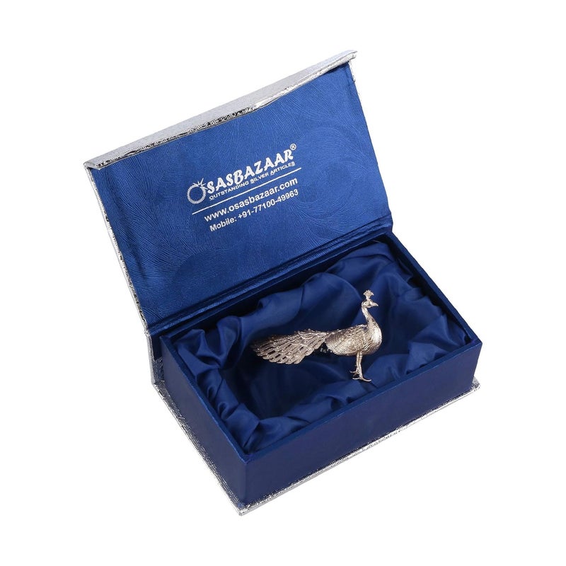 Osasbazaar Sterling Silver Action Peacock StatuePure Bis HallmarkedSilverStandardPack Of 1 - Image 3