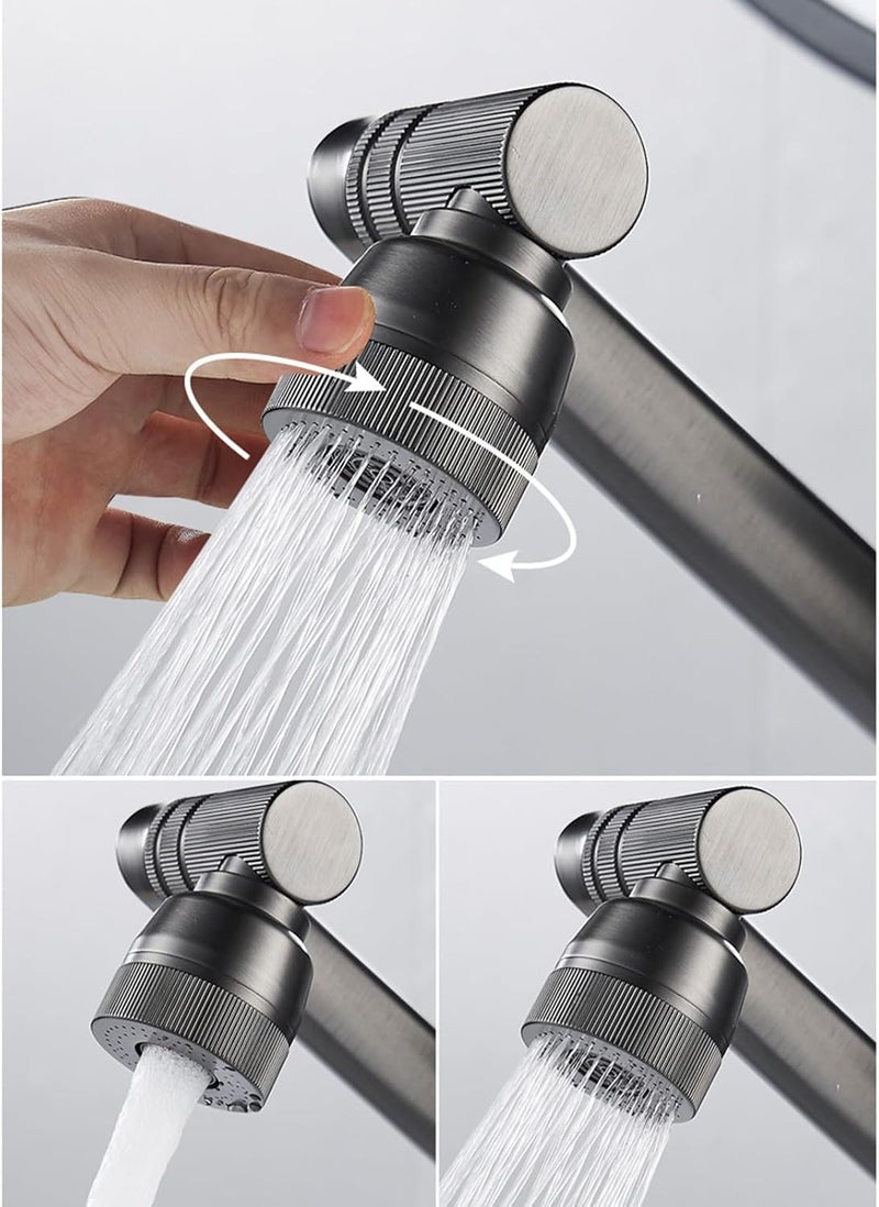VBM 1080° Swivel Water Faucet for Wash Basin hot and Cold Sink Faucet Vanity Large Angle Adjustable Spout Arm Tap with Water Flow/Shower Head - Image 4