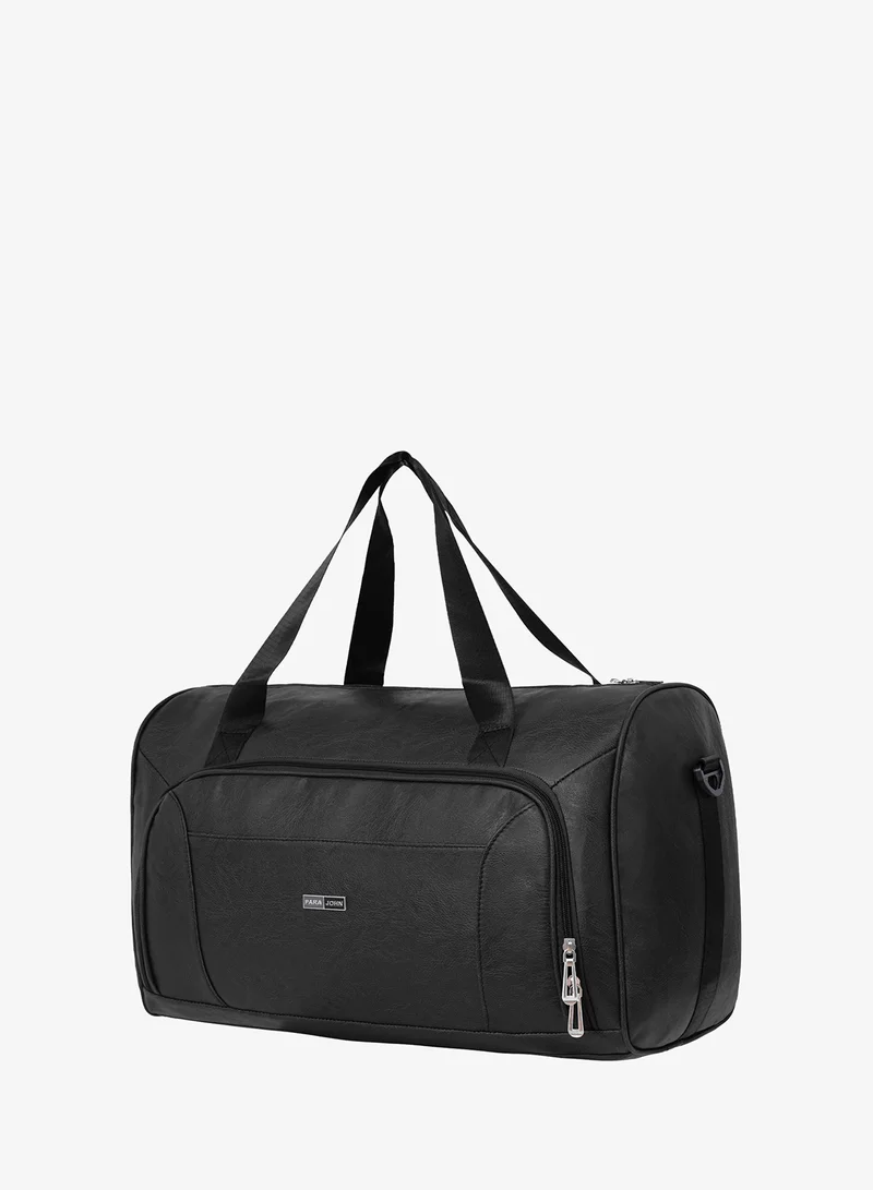 PARAJOHN ParajohnFaux Leather Travel Duffel Bag With Shoulder Strap