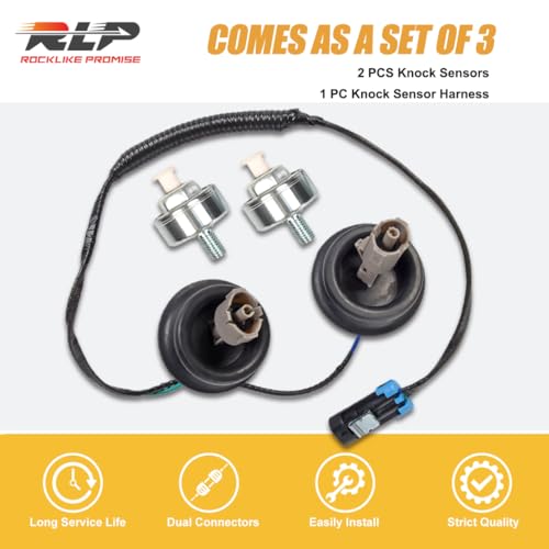 RLP Knock Sensor Kit with Wiring Harness Compatible with Chevy Camaro Corvette Express Silverado 1500 2500 3500 Suburban Tahoe GMC Sierra 1500 2500 3500 Yukon Replaces 12601822 12589867 917-033 - Image 3