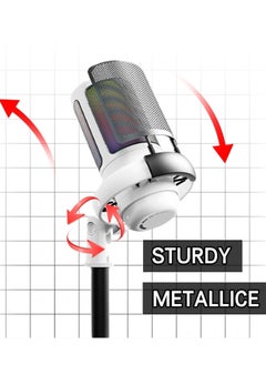XiuWoo Gaming USB Microphone for PC, Computer Mic with Controllable RGB for PS4/5 Gamers, Podcast Mic, Noise Cancellation, Mute Button, for Recording Streaming Podcasting  - Image 2