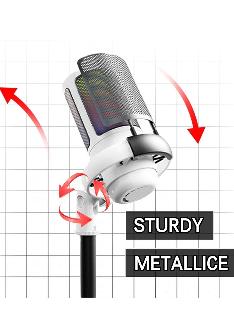XiuWoo - Gaming USB Microphone for PC, Computer Mic with Controllable RGB for PS4/5 Gamers, Podcast Mic, Noise Cancellation, Mute Button, for Recording Streaming Podcasting - Image 1
