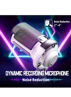 XiuWoo Gaming USB Microphone for PC, Computer Mic with Controllable RGB for PS4/5 Gamers, Podcast Mic, Noise Cancellation, Mute Button, for Recording Streaming Podcasting  - Image 3