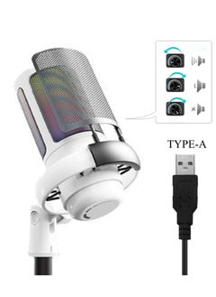 XiuWoo Gaming USB Microphone for PC, Computer Mic with Controllable RGB for PS4/5 Gamers, Podcast Mic, Noise Cancellation, Mute Button, for Recording Streaming Podcasting  - Image 4