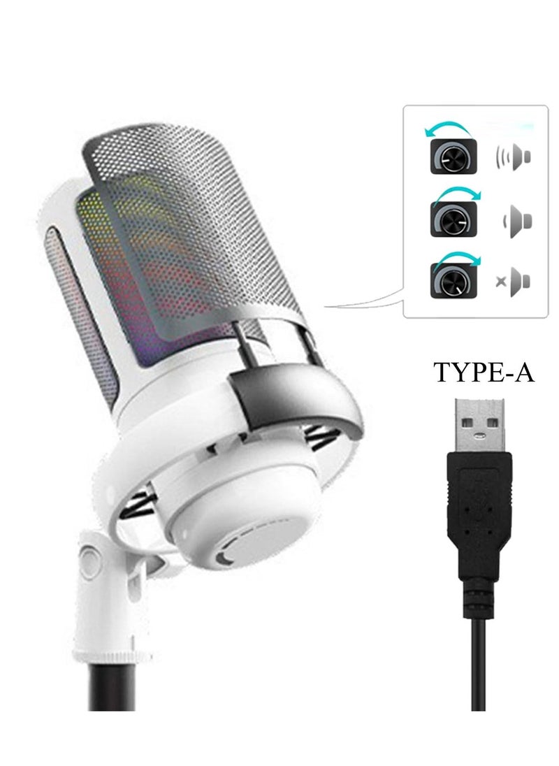 XiuWoo - Gaming USB Microphone for PC, Computer Mic with Controllable RGB for PS4/5 Gamers, Podcast Mic, Noise Cancellation, Mute Button, for Recording Streaming Podcasting - Image 1