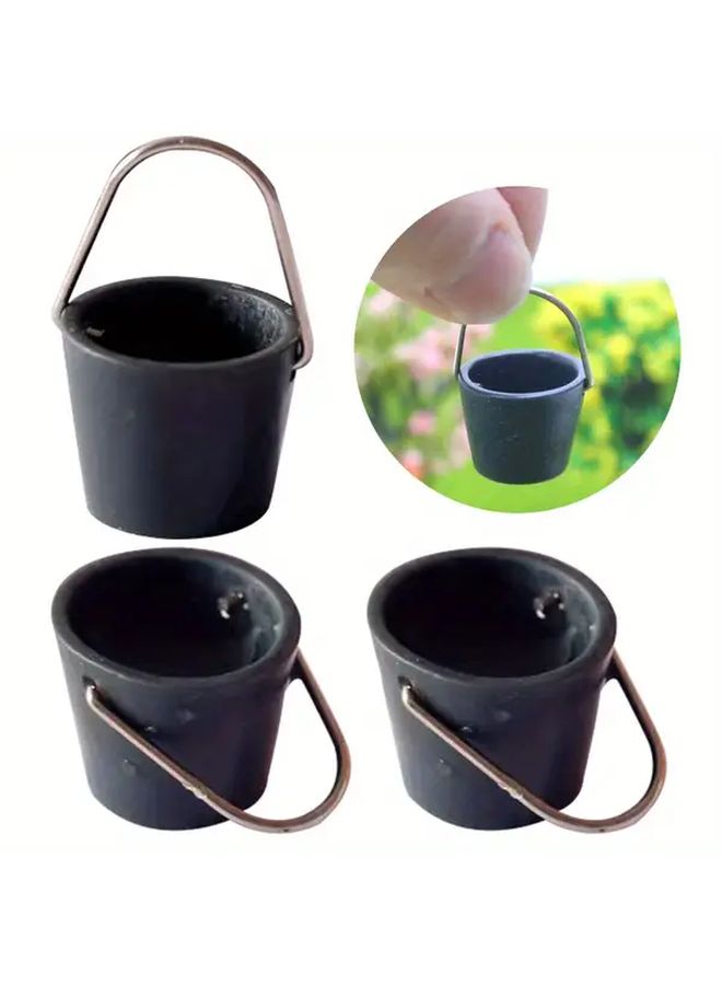 Black 1 12 Scale Dollhouse Miniature Buckets 2pcs Cleaning Set Props - Image 1