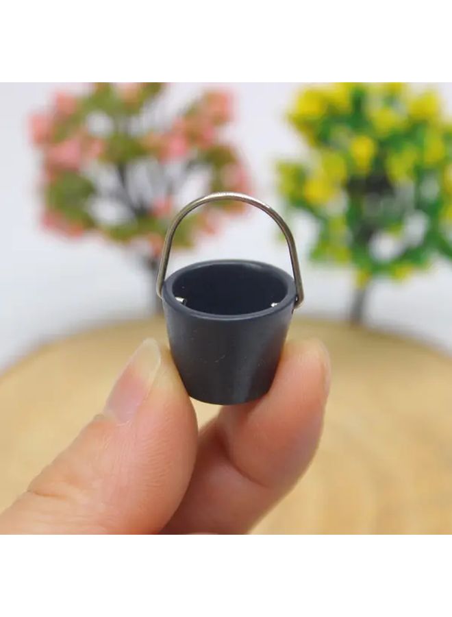 Black 1 12 Scale Dollhouse Miniature Buckets 2pcs Cleaning Set Props - Image 5