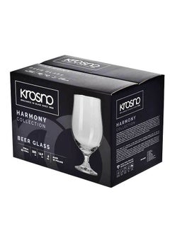 Krosno Krosno Large Beer Glasses | Set of 6 | 500ml | Harmony Collection | Perfect for Restaurants and homes  - Image 3