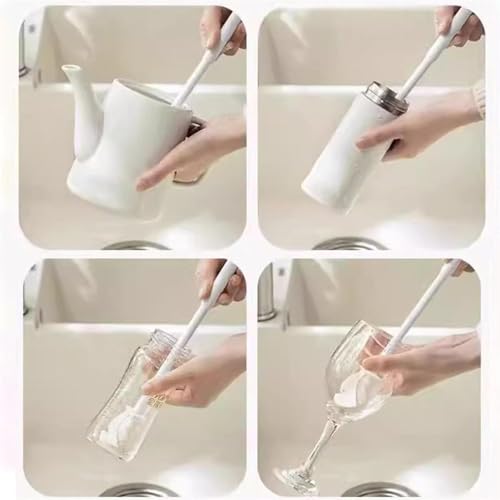 BELOXY Silicone Bottle Cleaning Brush, 360 Degree Rotational, Flexible Soft Bristle, Long Handle Cleaning Brush for Jar, Cup, Glass Mug Container and Kitchenware (29 × 5.5 × 1cm) (2) - Image 4