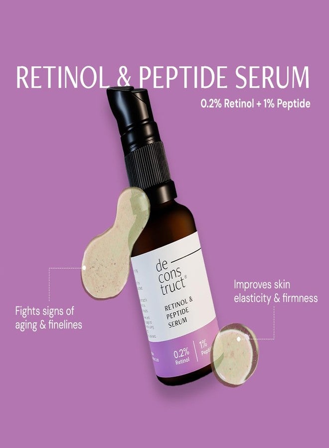 Deconstruct Anti Aging & Collagen Building Combo | 0.2% Retinol & 1% Peptide and 2% Hyaluronic Acid & 1% Niacinamide | For All Skin Types | 30ml each | Pack of 2 - Image 4