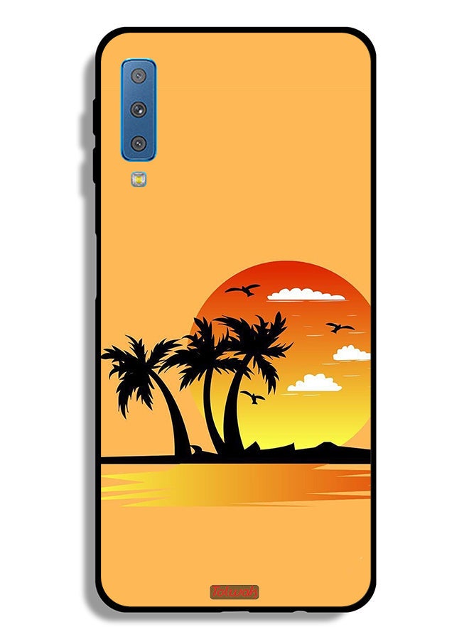 Tolwak Samsung Galaxy A7 (2018) Protective Case Cover Drawing Abstract Design - Image 1