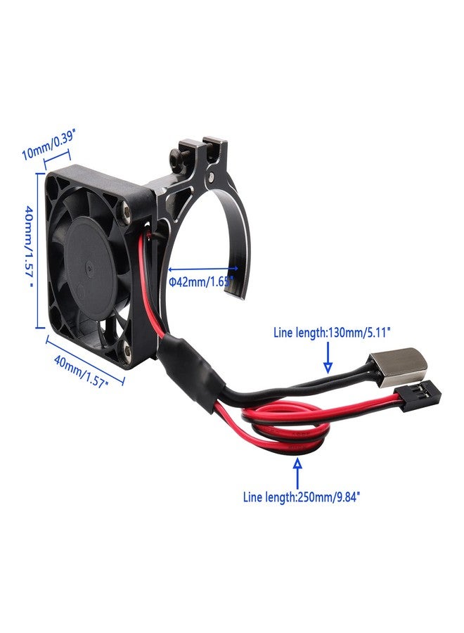 Rchobbytop RC Motor Cooling Fan with Thermal Sensor Aluminum Clamp, 4268/4274 /1512/1515 / K80 / K82 Motors (42mm) Heatsink for E-REVO Summit UDR TRX-4 SCX10 1/8 1/10 Buggy Truck Crawler - Image 2
